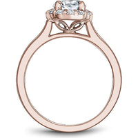 Round Cut Diamond Engagement Ring with Halo and Minimalistic Band in Rose Gold by Noam Carver<em> - Choose Your Center Diamond: 1 to 5 Carats, Sustainable Lab-Grown or Natural Earth-Mined</em>