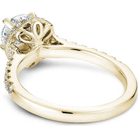 Round Cut Diamond Engagement Ring with Halo and Pavé Band in Yellow Gold by Noam Carver<em> - Choose Your Center Diamond: 1 to 5 Carats, Sustainable Lab-Grown or Natural Earth-Mined</em>
