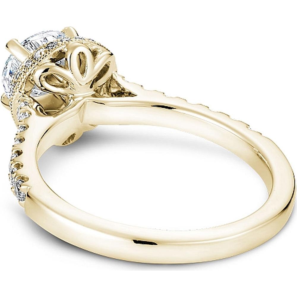 Round Cut Diamond Engagement Ring with Halo and Pavé Band in Yellow Gold by Noam Carver<em> - Choose Your Center Diamond: 1 to 5 Carats, Sustainable Lab-Grown or Natural Earth-Mined</em>