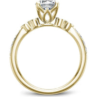 Round Cut Diamond Engagement Ring with Halo and Pavé Band in Yellow Gold by Noam Carver<em> - Choose Your Center Diamond: 1 to 5 Carats, Sustainable Lab-Grown or Natural Earth-Mined</em>