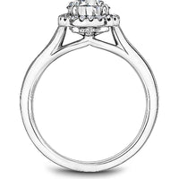 Round Cut Diamond Engagement Ring with Halo and Polished Band in White Gold by Noam Carver<em> - Choose Your Center Diamond: 1 to 5 Carats, Sustainable Lab-Grown or Natural Earth-Mined</em>