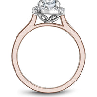 Round Cut Diamond Engagement Ring with Halo and Two-Tone Design in Rose Gold and White Gold by Noam Carver<em> - Choose Your Center Diamond: 1 to 5 Carats, Sustainable Lab-Grown or Natural Earth-Mined</em>