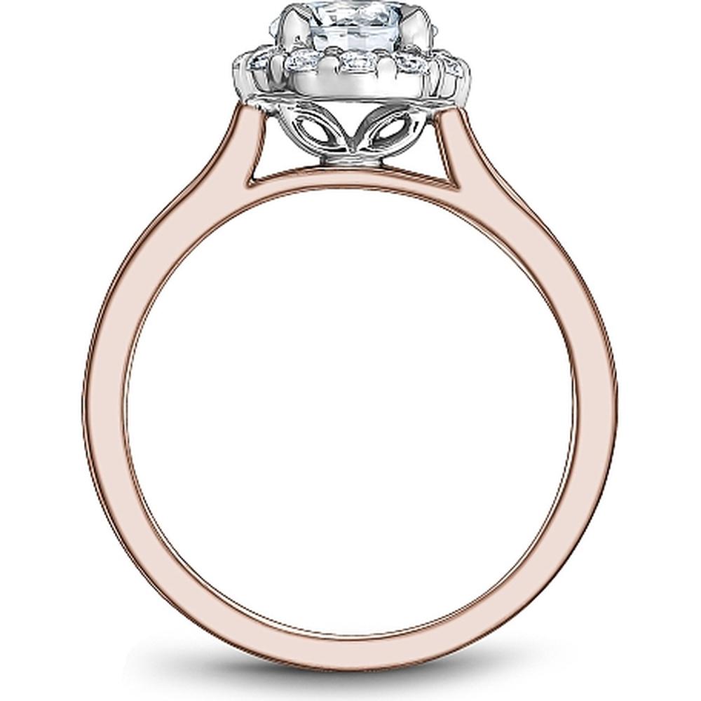 Round Cut Diamond Engagement Ring with Halo and Two-Tone Design in Rose Gold and White Gold by Noam Carver<em> - Choose Your Center Diamond: 1 to 5 Carats, Sustainable Lab-Grown or Natural Earth-Mined</em>
