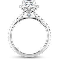 Round Cut Diamond Engagement Ring with Halo Setting and Pavé Band in White Gold by Noam Carver<em> - Choose Your Center Diamond: 1 to 5 Carats, Sustainable Lab-Grown or Natural Earth-Mined</em>