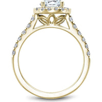 Round Cut Diamond Engagement Ring with Halo Setting and Pavé Band in Yellow Gold by Noam Carver<em> - Choose Your Center Diamond: 1 to 5 Carats, Sustainable Lab-Grown or Natural Earth-Mined</em>
