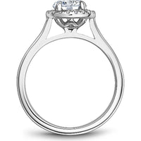 Round Cut Diamond Engagement Ring with Halo Setting and Sleek Band in White Gold by Noam Carver<em> - Choose Your Center Diamond: 1 to 5 Carats, Sustainable Lab-Grown or Natural Earth-Mined</em>