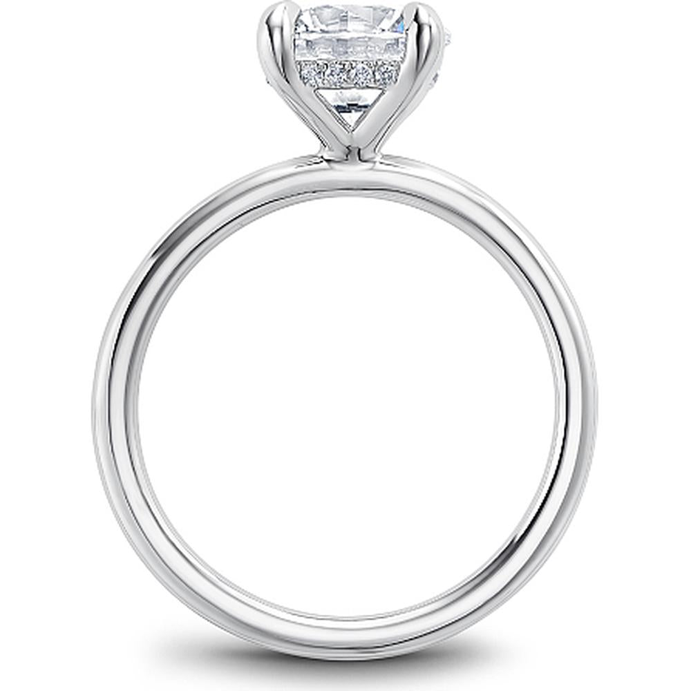 Round Cut Diamond Engagement Ring with Hidden Diamond Accents in White Gold by Noam Carver<em> - Choose Your Center Diamond: 1 to 5 Carats, Sustainable Lab-Grown or Natural Earth-Mined</em>