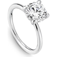 Round Cut Diamond Engagement Ring with Hidden Diamond Accents in White Gold by Noam Carver<em> - Choose Your Center Diamond: 1 to 5 Carats, Sustainable Lab-Grown or Natural Earth-Mined</em>