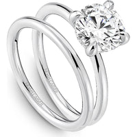 Round Cut Diamond Engagement Ring with Hidden Diamond Accents in White Gold by Noam Carver<em> - Choose Your Center Diamond: 1 to 5 Carats, Sustainable Lab-Grown or Natural Earth-Mined</em>