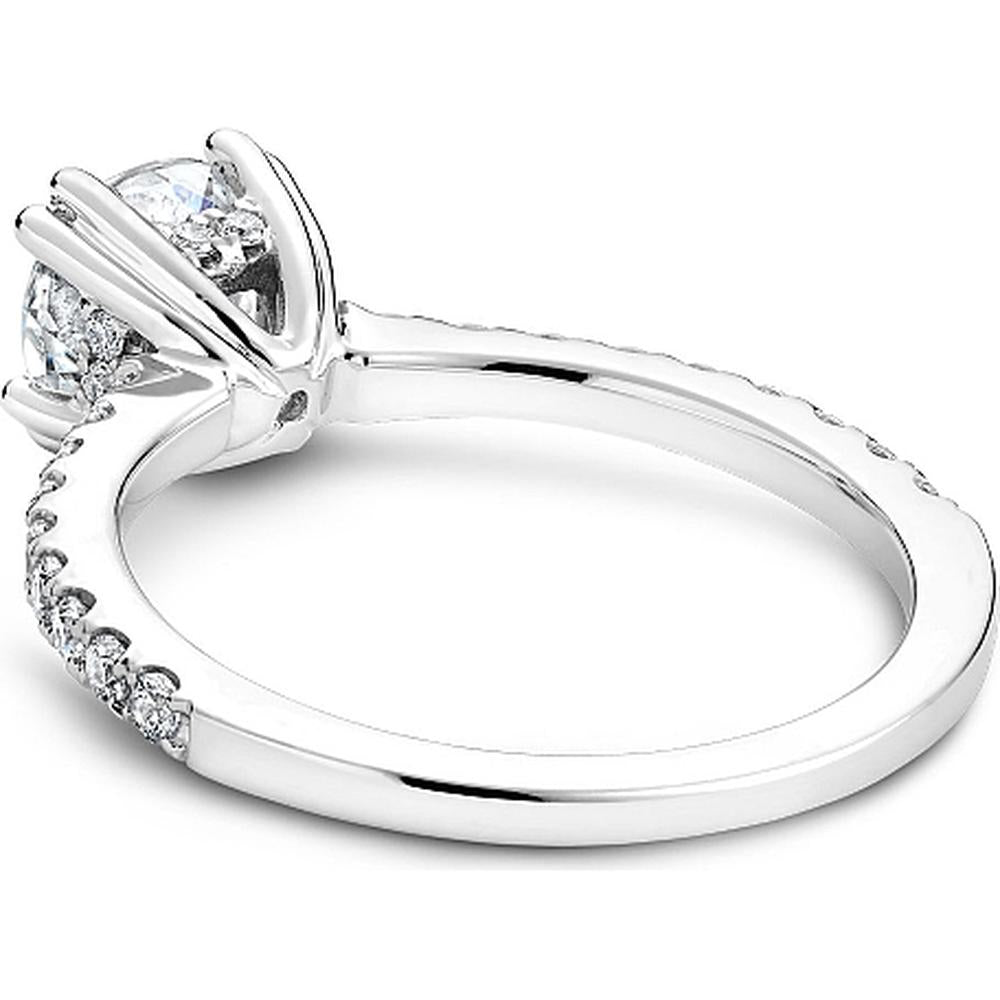 Round Cut Diamond Engagement Ring with Hidden Halo and Pav&eacute; Band in White Gold by Noam Carver<em> - Choose Your Center Diamond: 1 to 5 Carats, Sustainable Lab-Grown or Natural Earth-Mined</em>