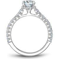 Round Cut Diamond Engagement Ring with Hidden Halo and Pavé Band in White Gold by Noam Carver<em> - Choose Your Center Diamond: 1 to 5 Carats, Sustainable Lab-Grown or Natural Earth-Mined</em>
