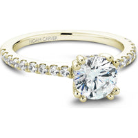 Round Cut Diamond Engagement Ring with Hidden Halo and Pav&eacute; Band in Yellow Gold by Noam Carver<em> - Choose Your Center Diamond: 1 to 5 Carats, Sustainable Lab-Grown or Natural Earth-Mined</em>