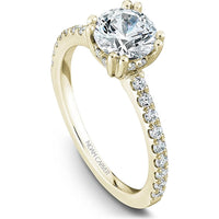 Round Cut Diamond Engagement Ring with Hidden Halo and Pav&eacute; Band in Yellow Gold by Noam Carver<em> - Choose Your Center Diamond: 1 to 5 Carats, Sustainable Lab-Grown or Natural Earth-Mined</em>