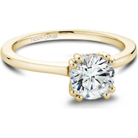 Round Cut Diamond Engagement Ring with Hidden Halo and Pav&eacute; Band in Yellow Gold by Noam Carver<em> - Choose Your Center Diamond: 1 to 5 Carats, Sustainable Lab-Grown or Natural Earth-Mined</em>