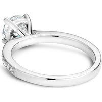 Round Cut Diamond Engagement Ring with Micro-Pav&eacute; Band in White Gold by Noam Carver<em> - Choose Your Center Diamond: 1 to 5 Carats, Sustainable Lab-Grown or Natural Earth-Mined</em>