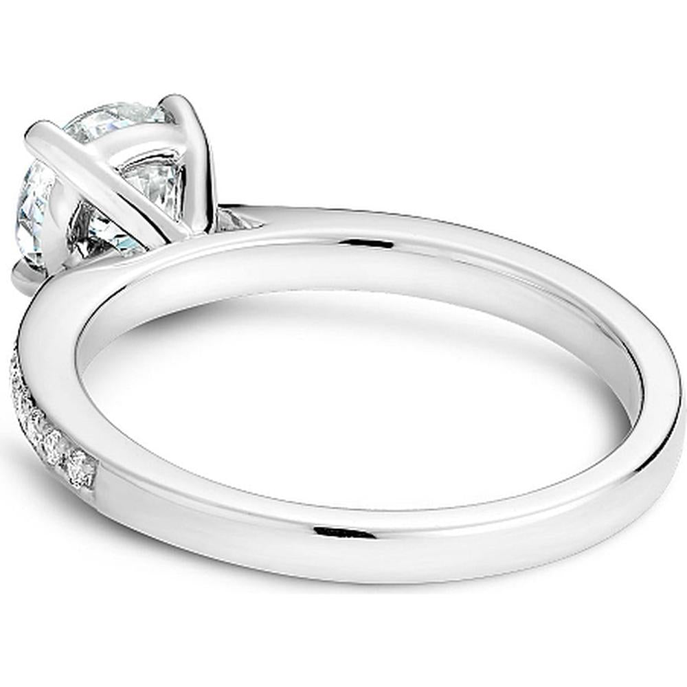 Round Cut Diamond Engagement Ring with Micro-Pav&eacute; Band in White Gold by Noam Carver<em> - Choose Your Center Diamond: 1 to 5 Carats, Sustainable Lab-Grown or Natural Earth-Mined</em>
