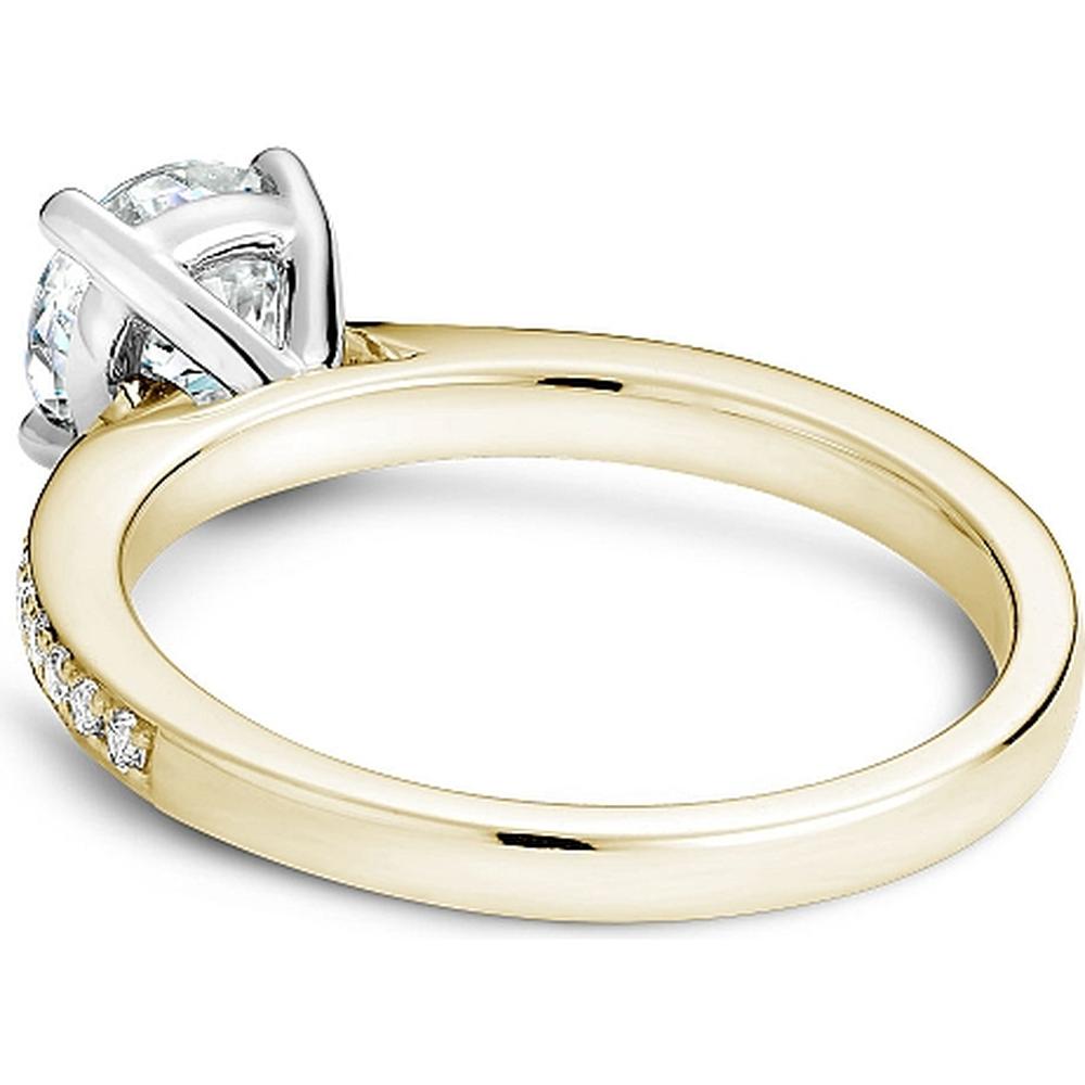 Round Cut Diamond Engagement Ring with Micro-Pav&eacute; Band in Yellow and White Gold by Noam Carver<em> - Choose Your Center Diamond: 1 to 5 Carats, Sustainable Lab-Grown or Natural Earth-Mined</em>