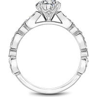 Round Cut Diamond Engagement Ring with Milgrain and Diamond Accents in White Gold by Noam Carver<em> - Choose Your Center Diamond: 1 to 5 Carats, Sustainable Lab-Grown or Natural Earth-Mined</em>