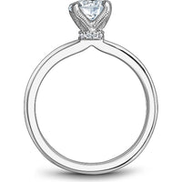 Round Cut Diamond Engagement Ring with Milgrain Detail and Hidden Halo in White Gold by Noam Carver<em> - Choose Your Center Diamond: 1 to 5 Carats, Sustainable Lab-Grown or Natural Earth-Mined</em>