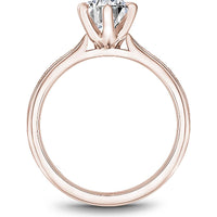 Round Cut Diamond Engagement Ring with Milgrain Detailing in Rose Gold by Noam Carver<em> - Choose Your Center Diamond: 1 to 5 Carats, Sustainable Lab-Grown or Natural Earth-Mined</em>