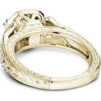 Round Cut Diamond Engagement Ring with Octagonal Halo and Filigree Design in Yellow Gold by Noam Carver<em> - Choose Your Center Diamond: 1 to 5 Carats, Sustainable Lab-Grown or Natural Earth-Mined</em>