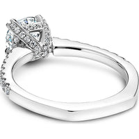 Round Cut Diamond Engagement Ring with Pav&eacute; Prongs and Band in White Gold by Noam Carver<em> - Choose Your Center Diamond: 1 to 5 Carats, Sustainable Lab-Grown or Natural Earth-Mined</em>