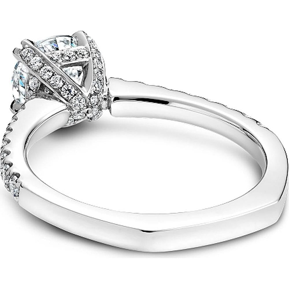 Round Cut Diamond Engagement Ring with Pav&eacute; Prongs and Band in White Gold by Noam Carver<em> - Choose Your Center Diamond: 1 to 5 Carats, Sustainable Lab-Grown or Natural Earth-Mined</em>