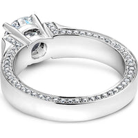 Round Cut Diamond Engagement Ring with Pavé-set Band in White Gold by Noam Carver<em> - Choose Your Center Diamond: 1 to 5 Carats, Sustainable Lab-Grown or Natural Earth-Mined</em>
