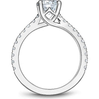 Round Cut Diamond Engagement Ring with Pavé-Set Diamonds in White Gold by Noam Carver<em> - Choose Your Center Diamond: 1 to 5 Carats, Sustainable Lab-Grown or Natural Earth-Mined</em>
