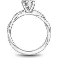 Round Cut Diamond Engagement Ring with Pavé Twist Band in White Gold by Noam Carver<em> - Choose Your Center Diamond: 1 to 5 Carats, Sustainable Lab-Grown or Natural Earth-Mined</em>