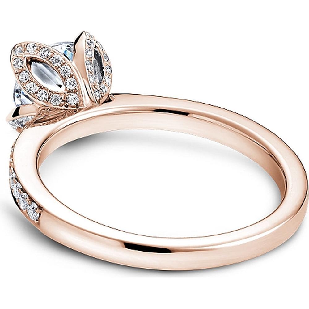 Round Cut Diamond Engagement Ring with Petal-Prong Setting