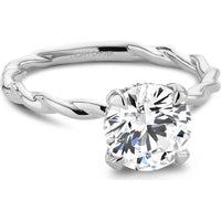 Round Cut Diamond Engagement Ring with Prong Setting and Twisted Band in White Gold by Noam Carver<em> - Choose Your Center Diamond: 1 to 5 Carats, Sustainable Lab-Grown or Natural Earth-Mined</em>