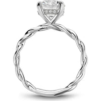 Round Cut Diamond Engagement Ring with Prong Setting and Twisted Band in White Gold by Noam Carver<em> - Choose Your Center Diamond: 1 to 5 Carats, Sustainable Lab-Grown or Natural Earth-Mined</em>
