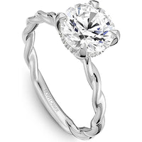 Round Cut Diamond Engagement Ring with Prong Setting and Twisted Band in White Gold by Noam Carver<em> - Choose Your Center Diamond: 1 to 5 Carats, Sustainable Lab-Grown or Natural Earth-Mined</em>