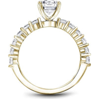 Round Cut Diamond Engagement Ring with Shared-Prong Band in Yellow Gold by Noam Carver<em> - Choose Your Center Diamond: 1 to 5 Carats, Sustainable Lab-Grown or Natural Earth-Mined</em>