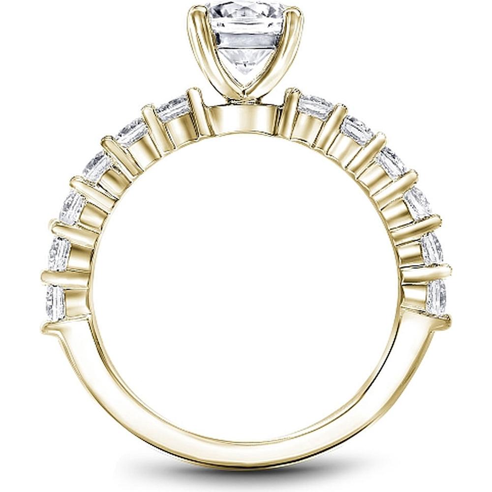 Round Cut Diamond Engagement Ring with Shared-Prong Band in Yellow Gold by Noam Carver<em> - Choose Your Center Diamond: 1 to 5 Carats, Sustainable Lab-Grown or Natural Earth-Mined</em>