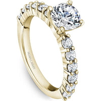 Round Cut Diamond Engagement Ring with Shared-Prong Band in Yellow Gold by Noam Carver<em> - Choose Your Center Diamond: 1 to 5 Carats, Sustainable Lab-Grown or Natural Earth-Mined</em>