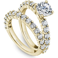 Round Cut Diamond Engagement Ring with Shared-Prong Band in Yellow Gold by Noam Carver<em> - Choose Your Center Diamond: 1 to 5 Carats, Sustainable Lab-Grown or Natural Earth-Mined</em>