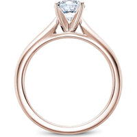 Round Cut Diamond Engagement Ring with Side Stones and Rose Gold Band by Noam Carver<em> - Choose Your Center Diamond: 1 to 5 Carats, Sustainable Lab-Grown or Natural Earth-Mined</em>