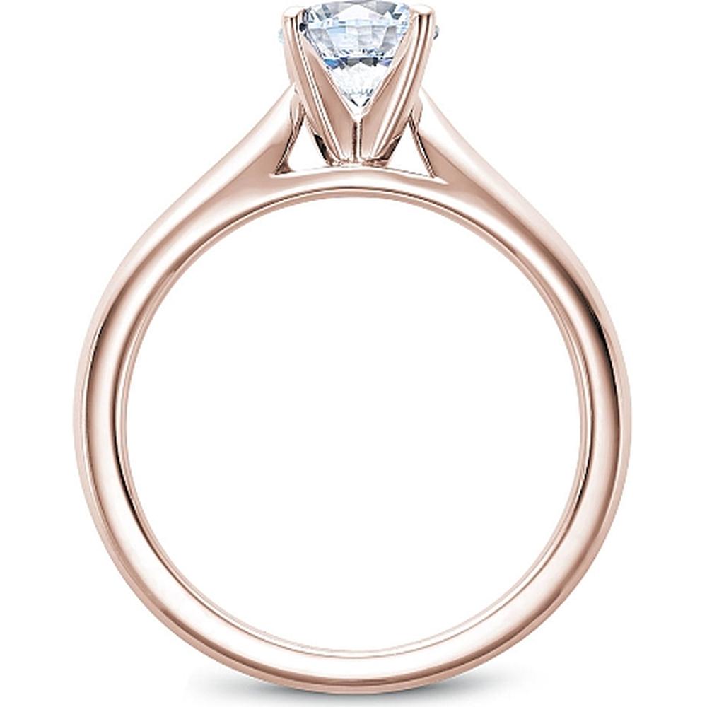 Round Cut Diamond Engagement Ring with Side Stones and Rose Gold Band by Noam Carver<em> - Choose Your Center Diamond: 1 to 5 Carats, Sustainable Lab-Grown or Natural Earth-Mined</em>