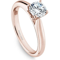 Round Cut Diamond Engagement Ring with Side Stones and Rose Gold Band by Noam Carver<em> - Choose Your Center Diamond: 1 to 5 Carats, Sustainable Lab-Grown or Natural Earth-Mined</em>