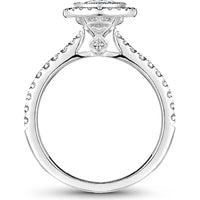 Round Cut Diamond Engagement Ring with Single Halo and Pavé Band in White Gold by Noam Carver<em> - Choose Your Center Diamond: 1 to 5 Carats, Sustainable Lab-Grown or Natural Earth-Mined</em>