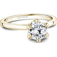 Round Cut Diamond Engagement Ring with Six-Prong Setting in Yellow Gold by Noam Carver<em> - Choose Your Center Diamond: 1 to 5 Carats, Sustainable Lab-Grown or Natural Earth-Mined</em>