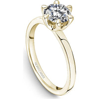 Round Cut Diamond Engagement Ring with Six-Prong Setting in Yellow Gold by Noam Carver<em> - Choose Your Center Diamond: 1 to 5 Carats, Sustainable Lab-Grown or Natural Earth-Mined</em>