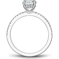Round Cut Diamond Engagement Ring with Split Shank and Hidden Halo in White Gold by Noam Carver<em> - Choose Your Center Diamond: 1 to 5 Carats, Sustainable Lab-Grown or Natural Earth-Mined</em>