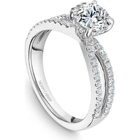Round Cut Diamond Engagement Ring with Split Shank and Hidden Halo in White Gold by Noam Carver<em> - Choose Your Center Diamond: 1 to 5 Carats, Sustainable Lab-Grown or Natural Earth-Mined</em>