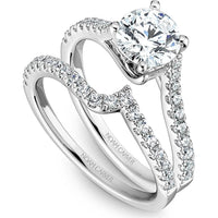 Round Cut Diamond Engagement Ring with Split Twist Band in White Gold by Noam Carver<em> - Choose Your Center Diamond: 1 to 5 Carats, Sustainable Lab-Grown or Natural Earth-Mined</em>