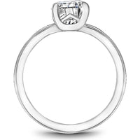 Round Cut Diamond Engagement Ring with Sweeping Design and Accent Diamond in White Gold by Noam Carver<em> - Choose Your Center Diamond: 1 to 5 Carats, Sustainable Lab-Grown or Natural Earth-Mined</em>