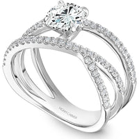 Round Cut Diamond Engagement Ring with Three Intertwined Bands and Pavé Setting in White Gold by Noam Carver<em> - Choose Your Center Diamond: 1 to 5 Carats, Sustainable Lab-Grown or Natural Earth-Mined</em>