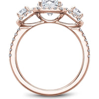 Round Cut Diamond Engagement Ring with Trio Halo and Split Shank in Rose Gold by Noam Carver<em> - Choose Your Center Diamond: 1 to 5 Carats, Sustainable Lab-Grown or Natural Earth-Mined</em>